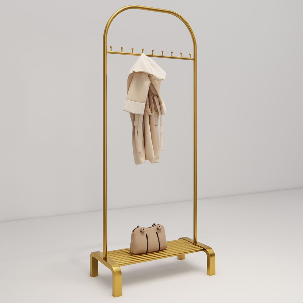 Gold Modern Freestanding Store Clothing Racks Wholesale-02